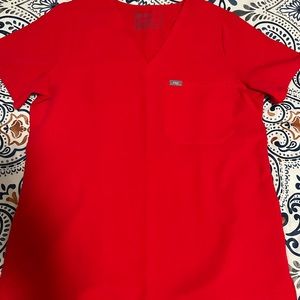 Pop Red Catarina Scrub Top
